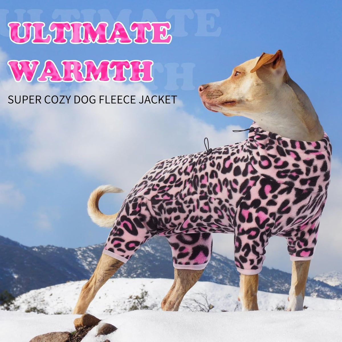 ROZKITCH Dog Winter Coat Soft Fleece Pullover Pajamas, Pet Windproof Warm Cold Weather Jacket Vest