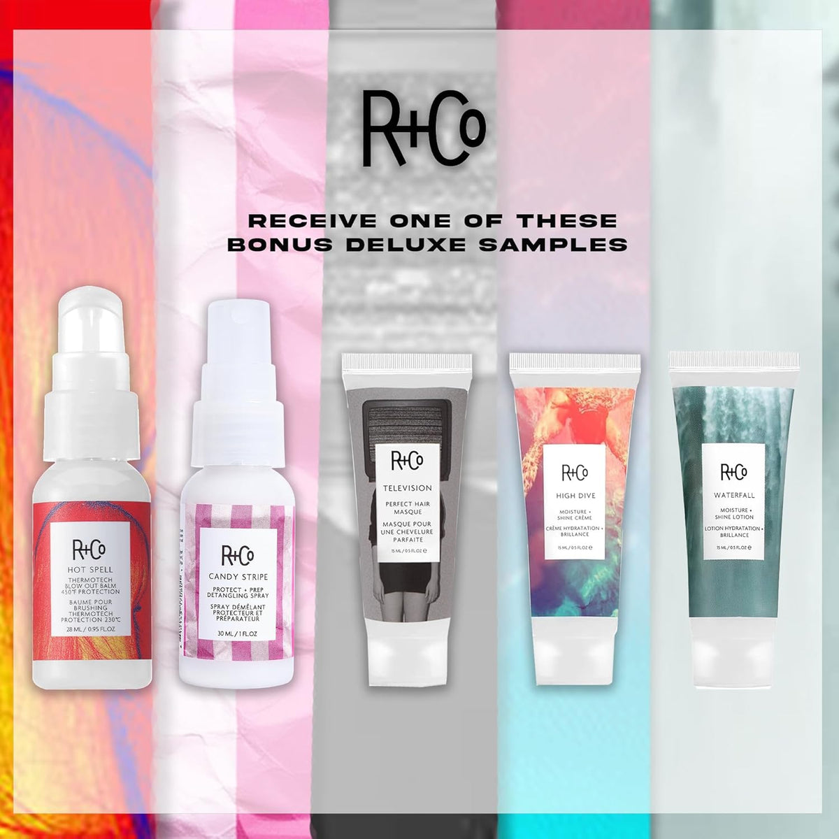 R+Co Television Perfect Hair Shampoo & Conditioner Set + Sample (0.5oz) | Lightweight + Smoothing +