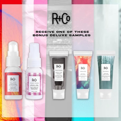 R+Co Television Perfect Hair Shampoo & Conditioner Set + Sample (0.5oz) | Lightweight + Smoothing +