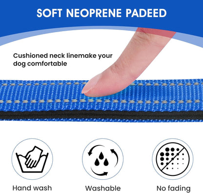 Reflective Dog Collar Padded with Soft Neoprene Breathable Quick Release Basic Dog Collars for
