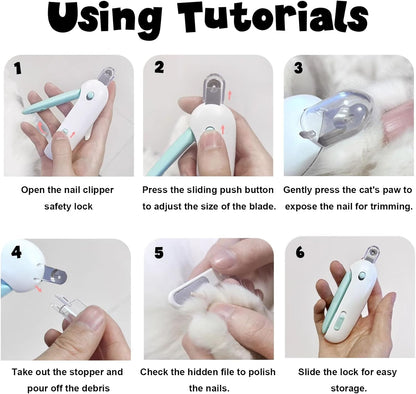 Pett Nail Clipper for Cats - Gentle Round-Hole Trimmer with Dust Storage | Adjustable Size & Hidden