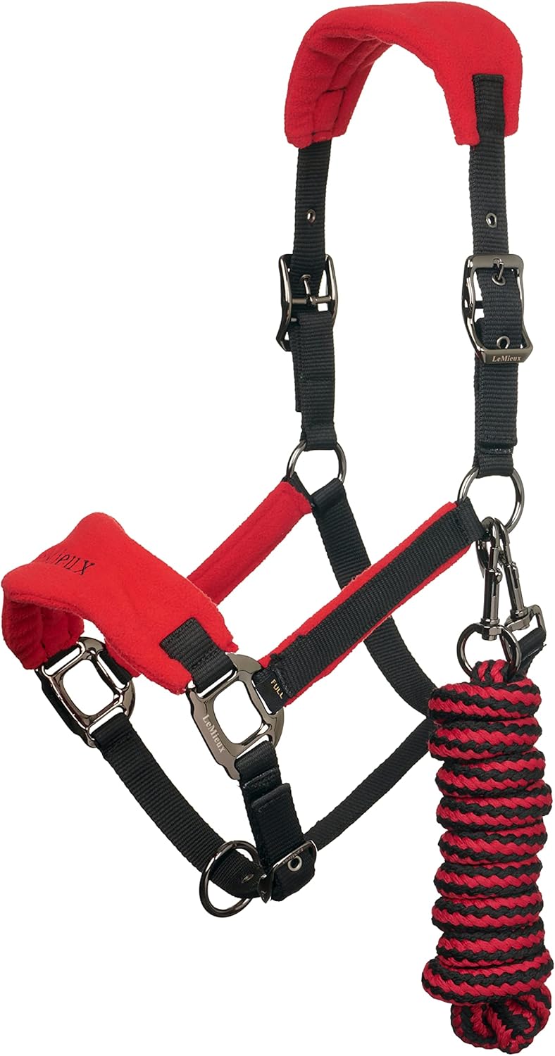 LeMieux Vogue Fleece Headcollar - Halter & Leadrope - Extra Padding, Adjustable at Curb and Poll