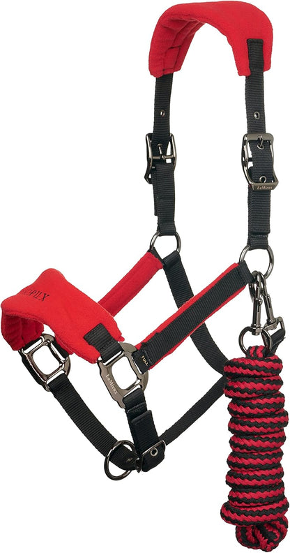 LeMieux Vogue Fleece Headcollar - Halter & Leadrope - Extra Padding, Adjustable at Curb and Poll