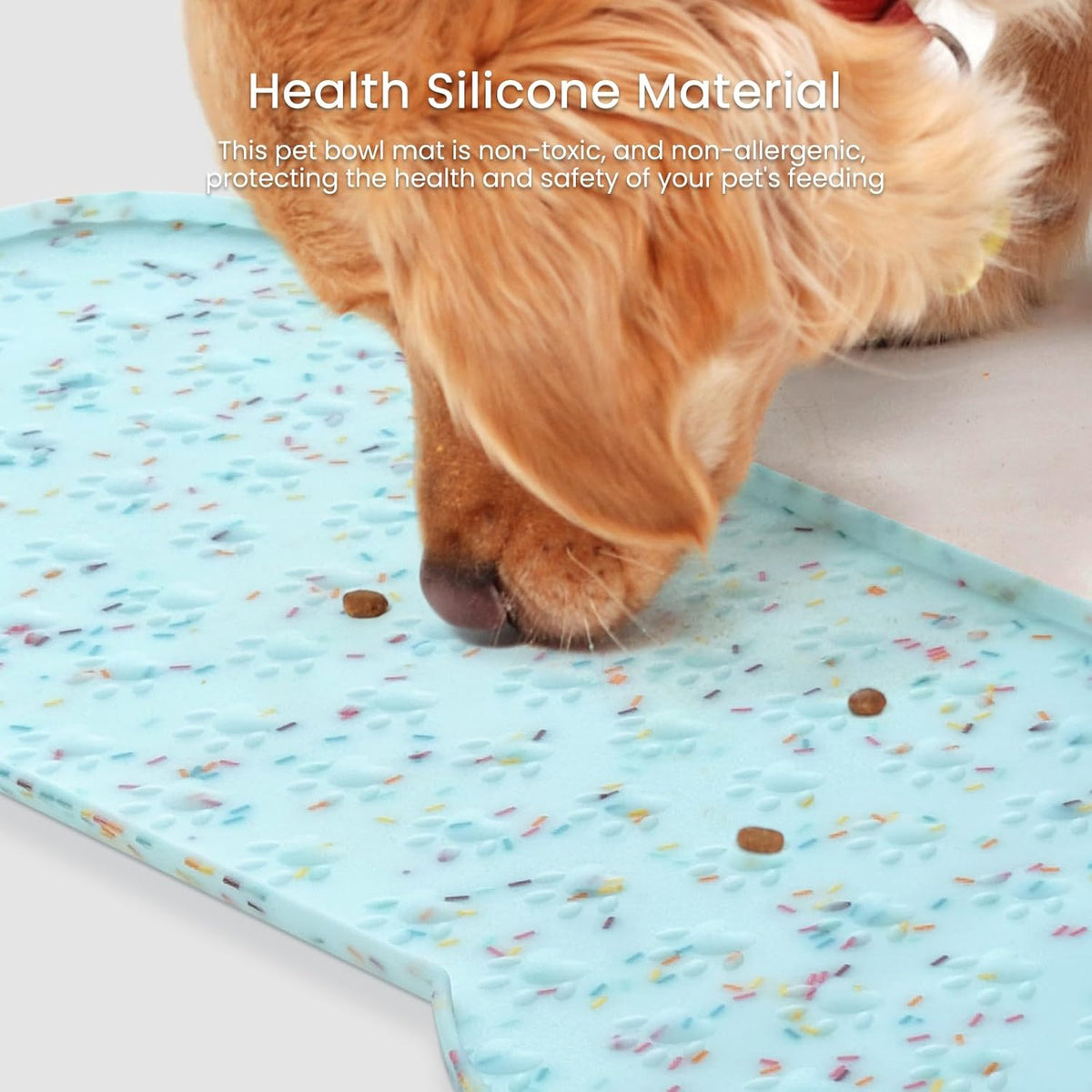 Dog Food Mat Anti-Slip Silicone Dog Bowl Mat Thicker Pet Placemat Waterproof Cat Feeder Pad with