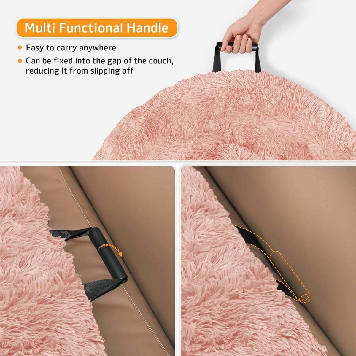 GGIB Calming Dog Bed Fluffy Plush Dog Mat for Furniture Protector with Removable Washable Cover for