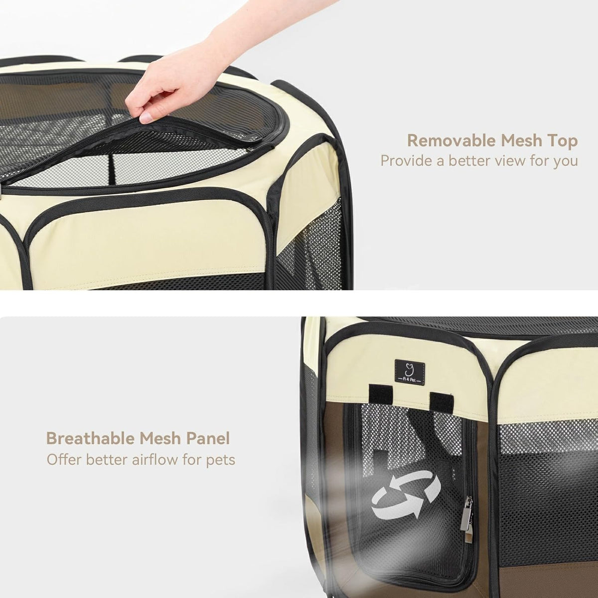 A 4 Pet PortablePet Playpen for Small Dogs, 27" Foldable Small Playpens for Puppy/Cat/Rabbit/Chick