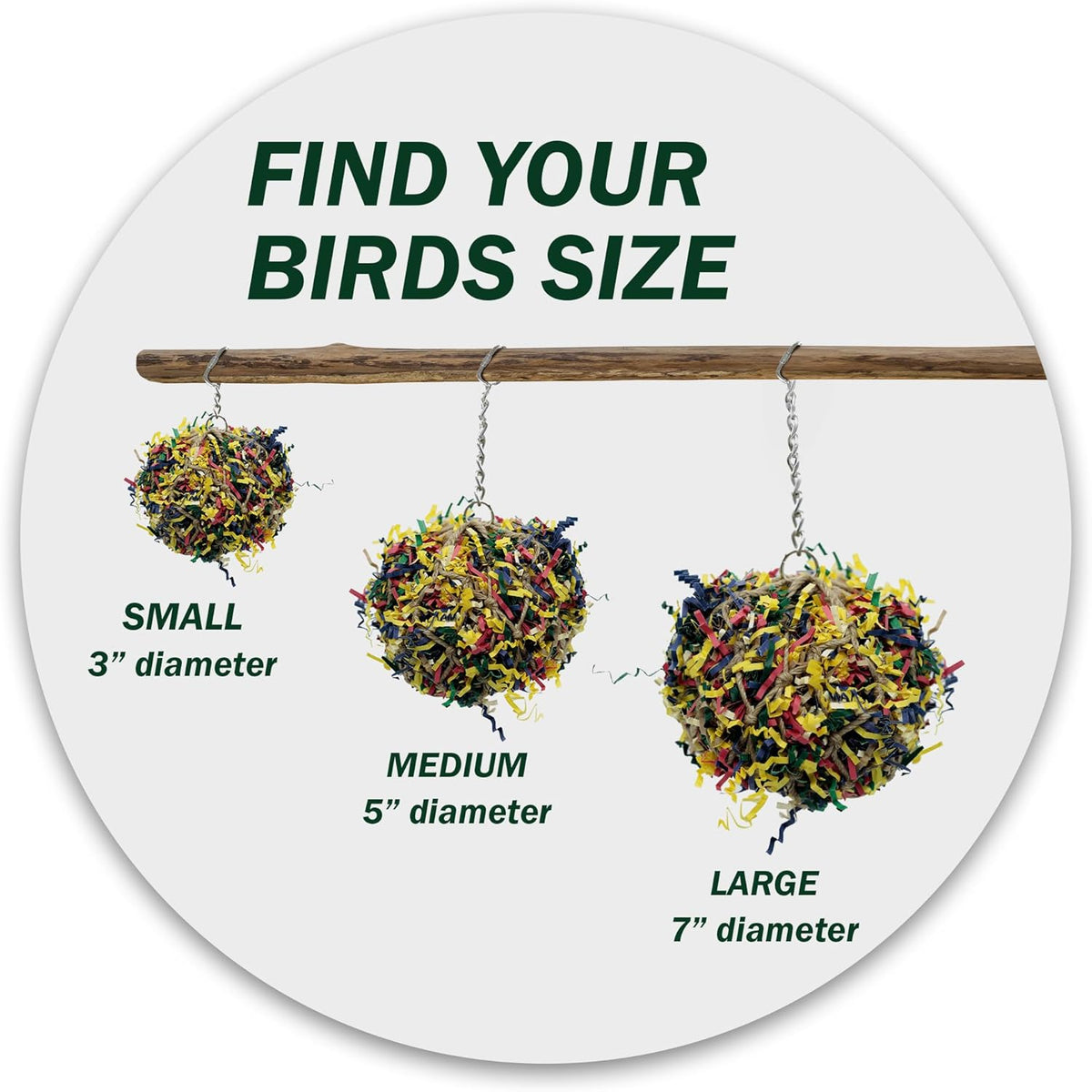 Super Shredder Ball - Bird Cage Accessories to Keep Your Bird Busy Foraging for Hidden Treasures