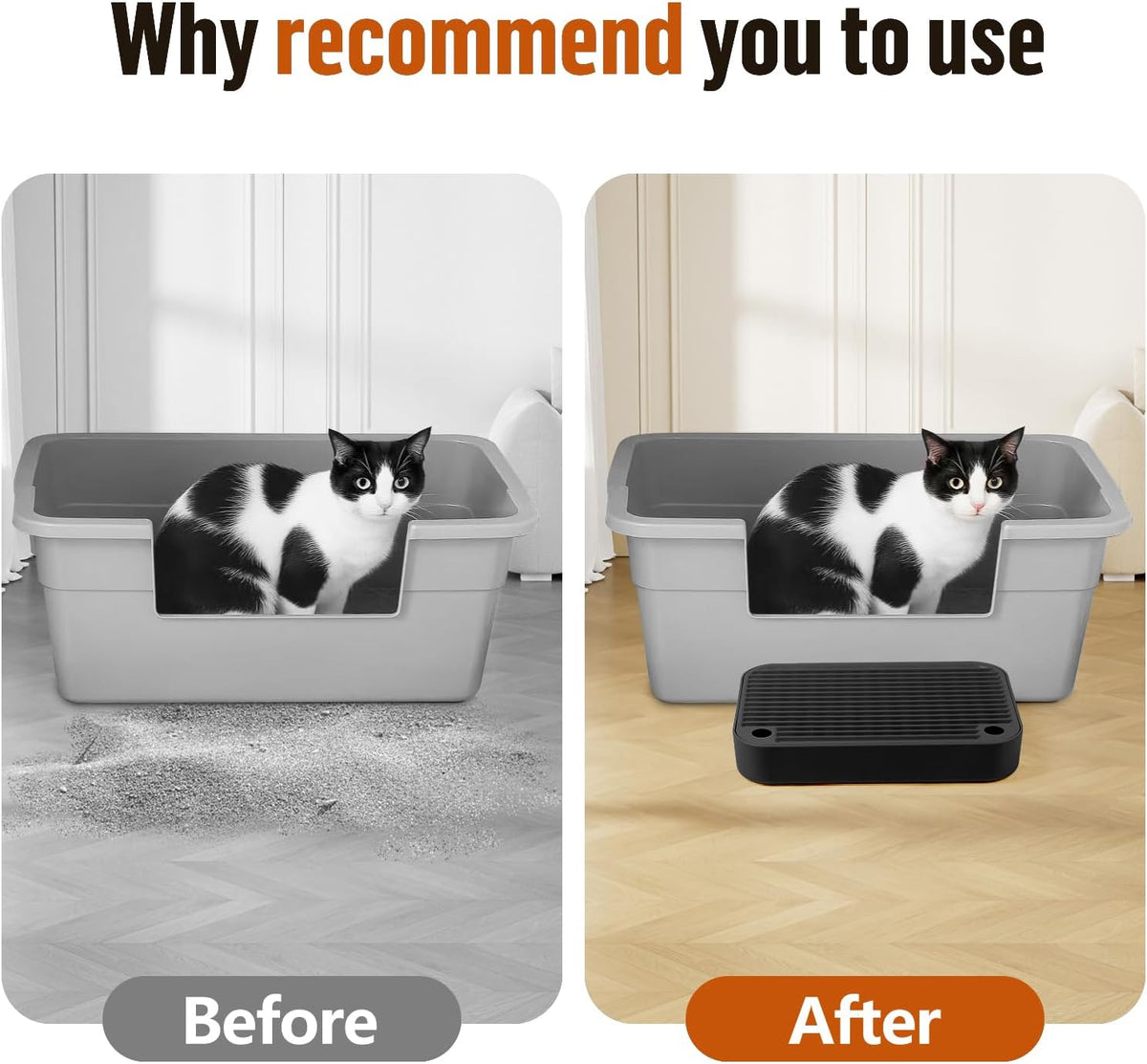 Cat Litter Box Ramp Mat with Filter Function, Cat Step Pedal Stool for Self-Cleaning Litter Box