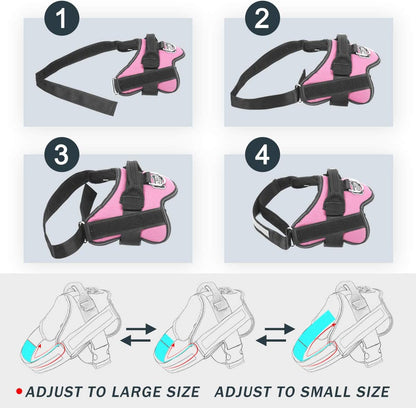 Bolux Dog Harness, No-Pull Reflective Dog Vest, Breathable Adjustable Pet Harness with Handle for