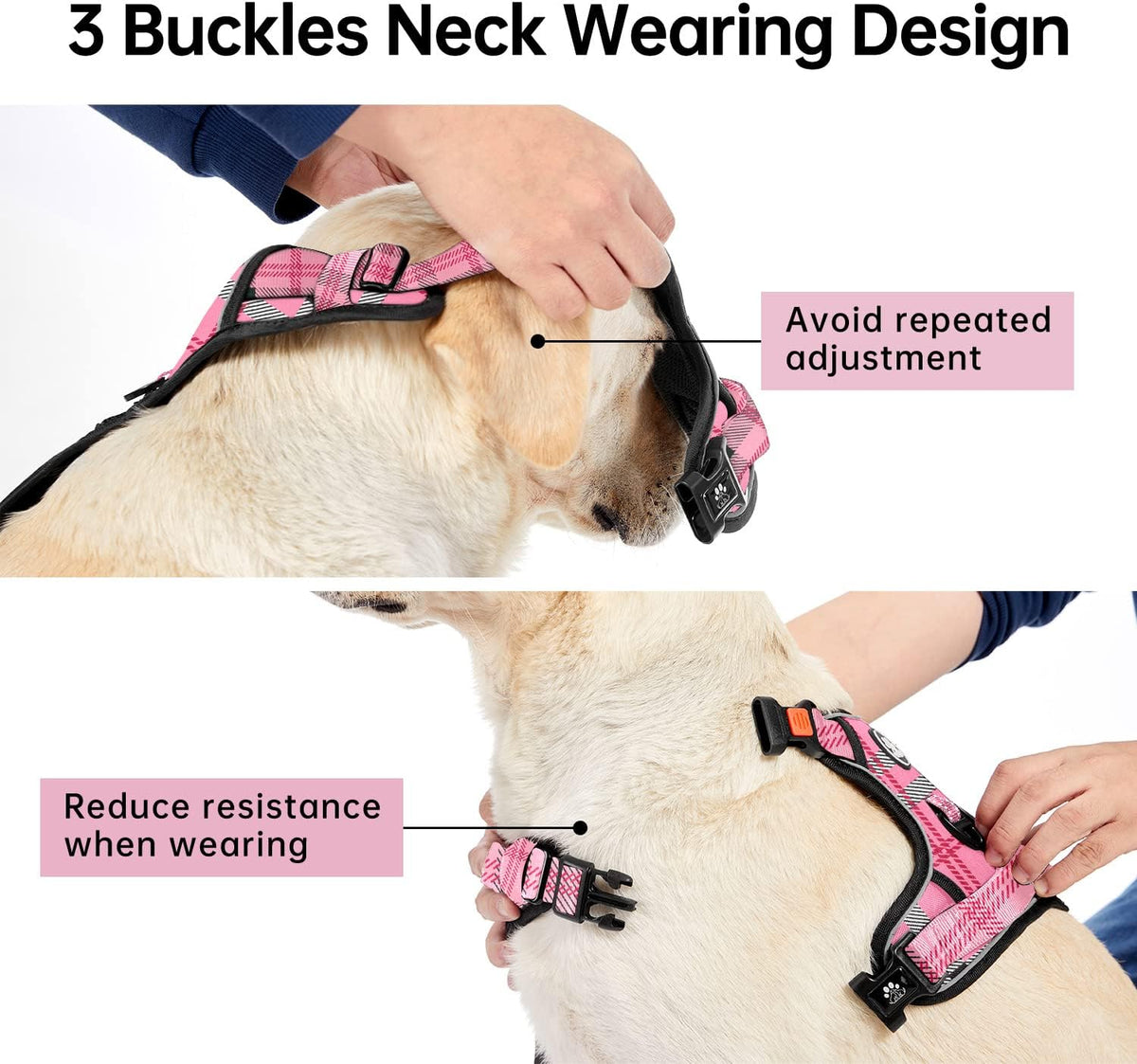IVY&LANE No Pull Dog Harness with Leash Set, Reflective No Choke Pet Vest,Adjustable Oxford Dog