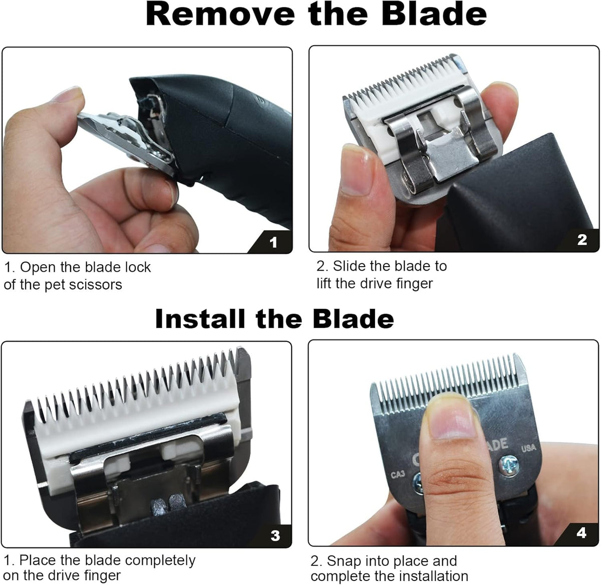 Dog Grooming Clipper Replacement Blades Compatible with Andis Pet Clipper/Oster A5/Wahl KM Series