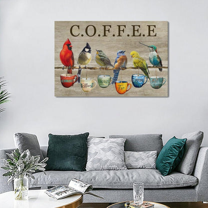 Rustic Bird Coffee Wall Art Kitchen Christ Coffee Pictures Wall Decor Farmhouse Cardinal