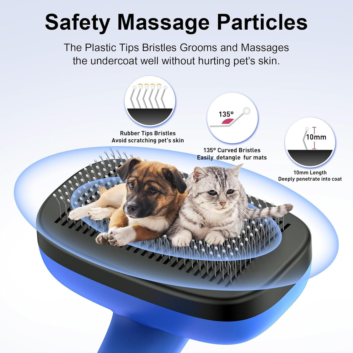 Dogs Cats Self Cleaning Slicker Brush for Shedding & Grooming Any Breed of Pets, Removes Loose