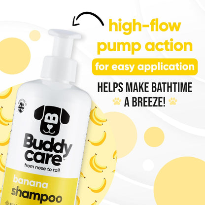 Banana Dog Shampoo by Buddycare | Deep Cleansing Shampoo for Dogs | Banana Scented | with Aloe Vera