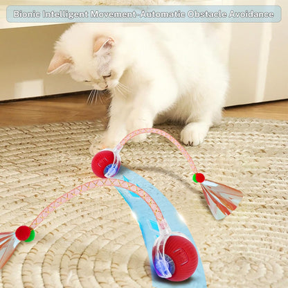 New Upgraded Cat Ball Toy - Speedy Tail 2.0 Cat Toy, Interactive Cat Toy Ball, Stimulating Toys and