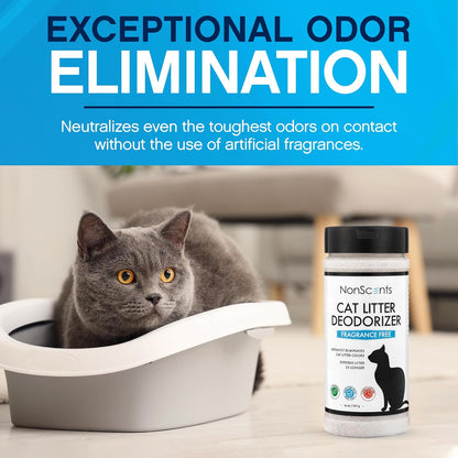 NonScents Cat Litter Deodorizer - Litter Box Odor Eliminator - Less Scooping Extends Kitty Litter