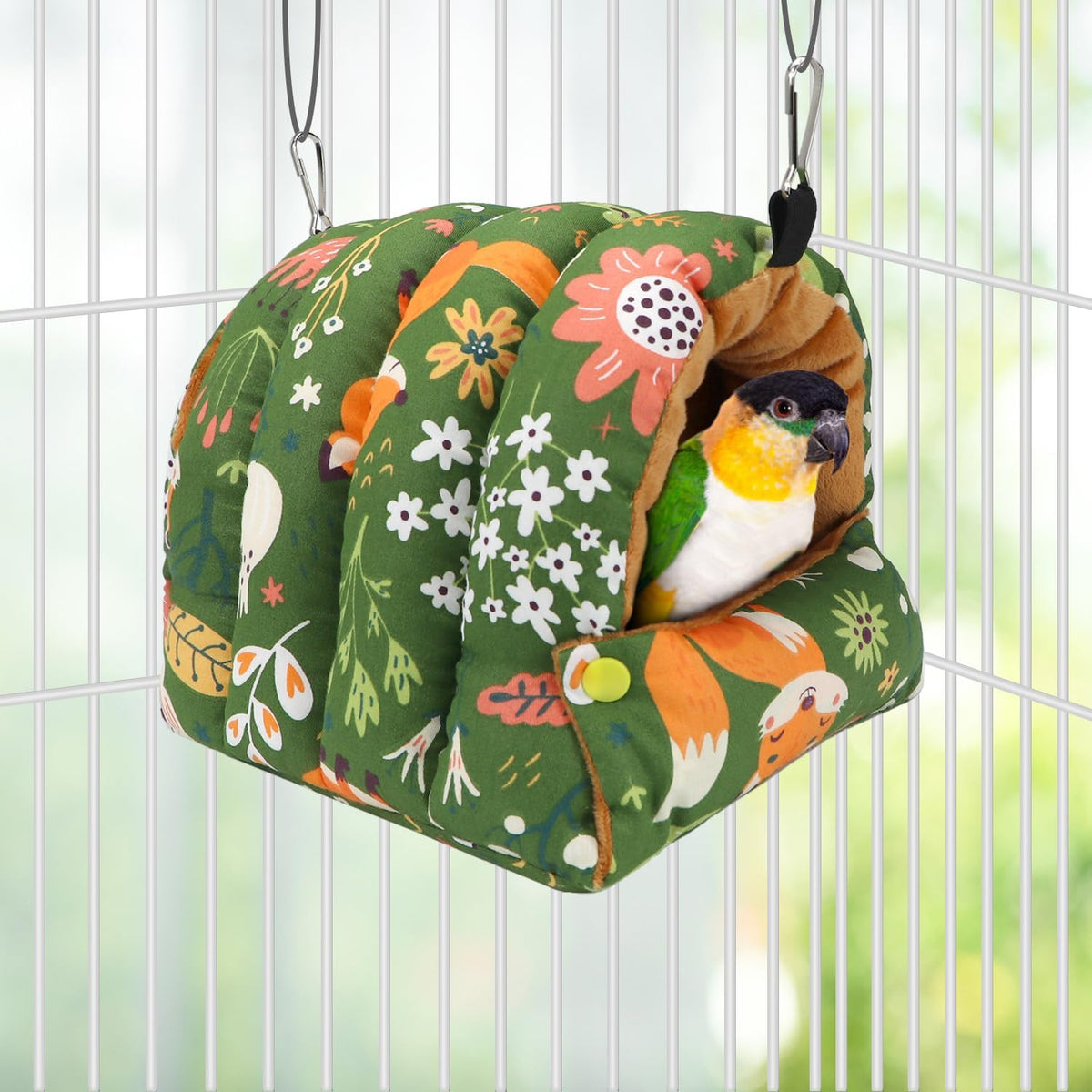 Wontee Bird Nest House Winter Warm Snuggle Hut Bird Bed Hanging Hammock for Parrots Budgies