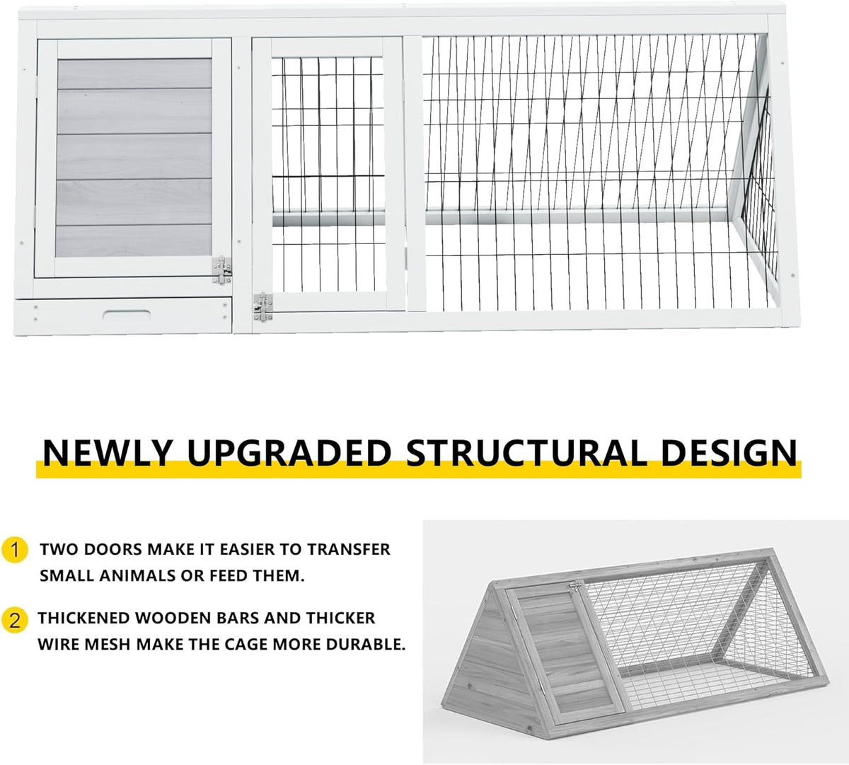 Chicken Coop Indoor Outdoor,Wooden Brooder Box,A-Frame Poultry Quail Cages Duck House with