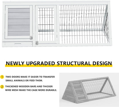 Chicken Coop Indoor Outdoor,Wooden Brooder Box,A-Frame Poultry Quail Cages Duck House with