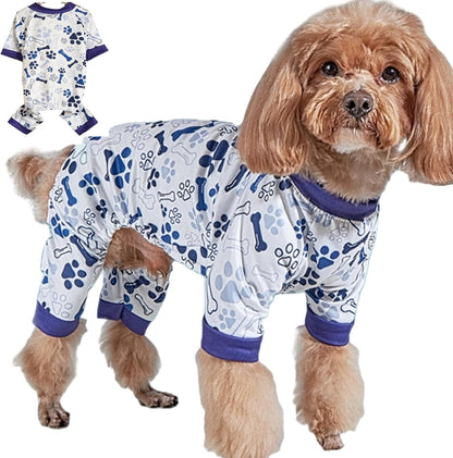 Vet-Approved Dog Pajamas Onesie for Small Dog Clothes - Lightweight Soft Stretchy Puppy Costume