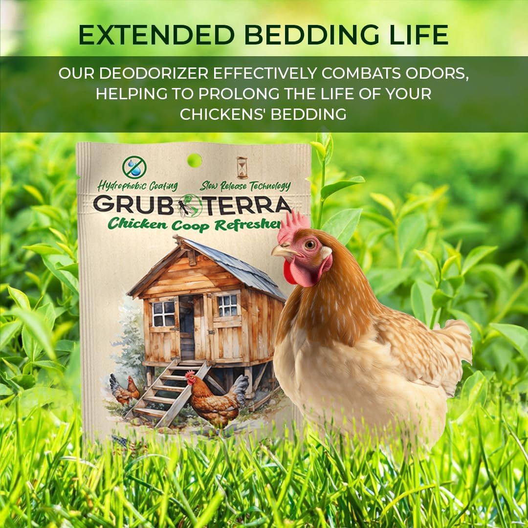 GrubTerra Coop Refresher Odor Freshener for Chicken Pen, Suitable for Chicken Waterer and Chicken