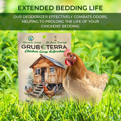 GrubTerra Coop Refresher Odor Freshener for Chicken Pen, Suitable for Chicken Waterer and Chicken