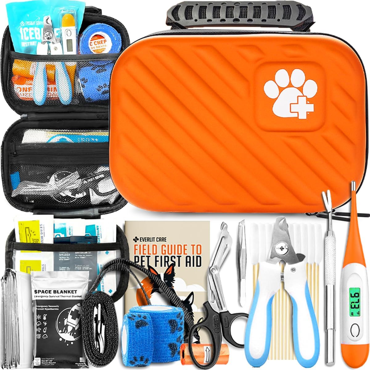 EVERLIT Pet Medic First Aid Kit | 95 Pcs Vet-Approved Medical, Outdoor & Emergency Supplies for