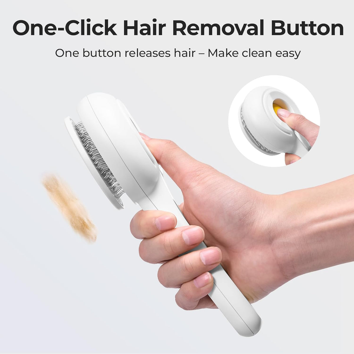 Self Cleaning Slicker Cat Brush - Skin Friendly Shedding Grooming Tool for Dogs & Cats, Pet