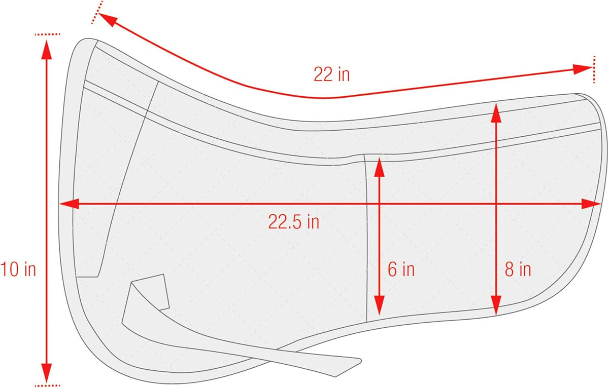 ECP Equine Comfort Products Adjustable Shock Absorbing Memory Foam Half Saddle Pad, Injury