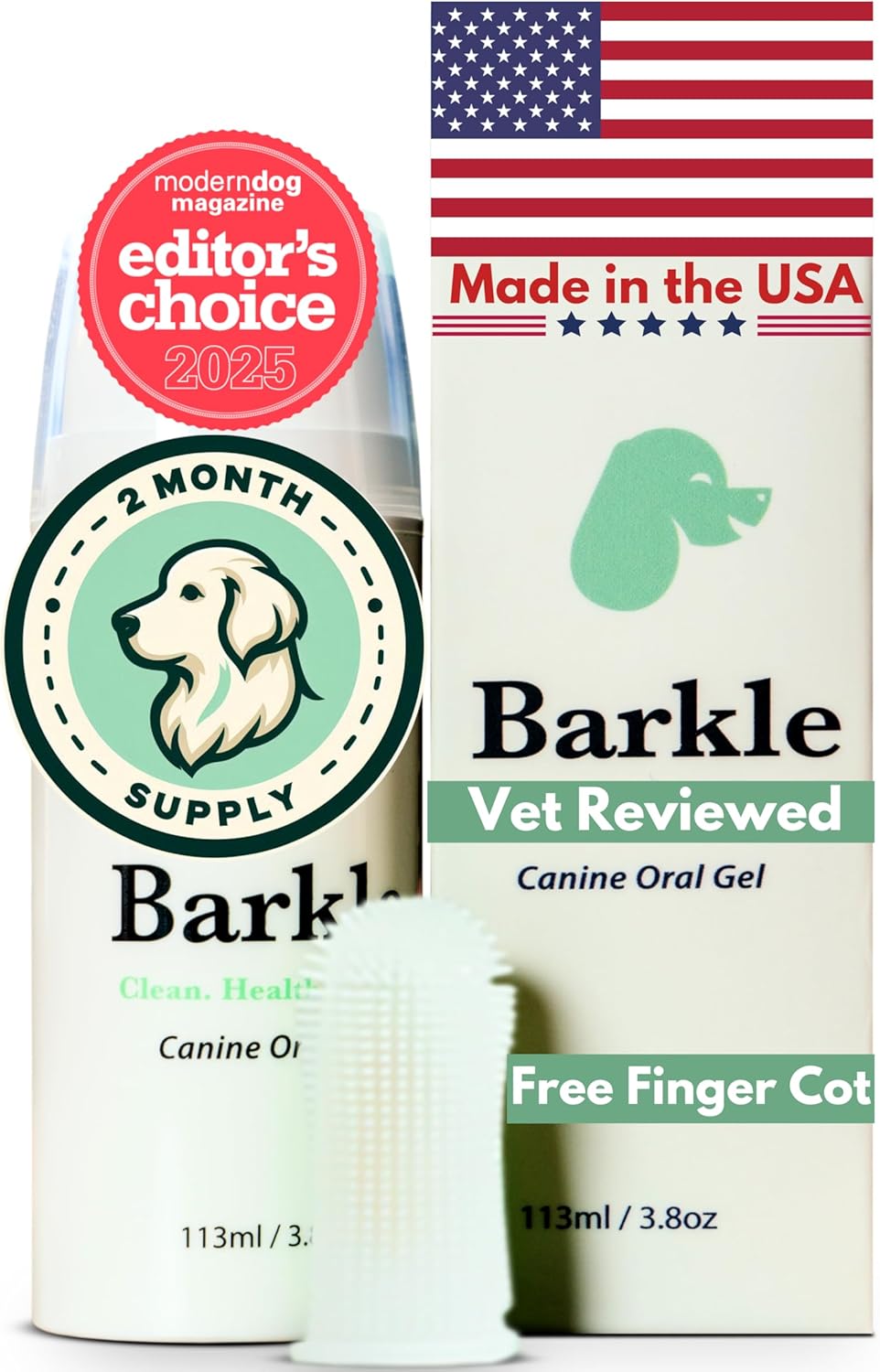 Barkle Vet Approved Dog Teeth Cleaning Toothpaste & Tooth Brushing Kit | Eliminate Plaque, Tartar &