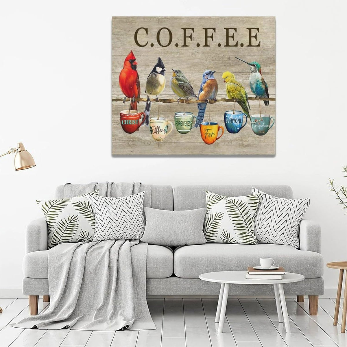 Rustic Bird Coffee Wall Art Kitchen Christ Coffee Pictures Wall Decor Farmhouse Cardinal