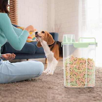 5-7Lbs Dog Cat Food Storage Container with Upgraded Large Nozzle BPA-free, 4 Snap Seals Plastic Pet