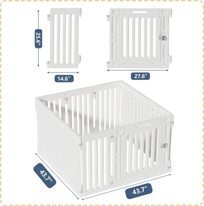 Dog Playpen with Door, DIY Shape Combination Puppy Pen,25.5" H 10-Panel Dog Fence,Non-Slip & Secure