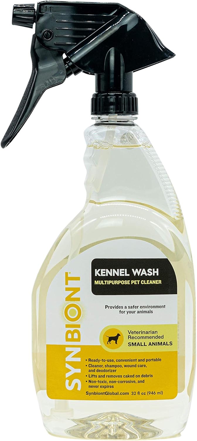 Synbiont Kennel Wash 32 oz Ready to Use - Cleaner & Deodorizer for Birds, Cats, Dogs, Rabbits