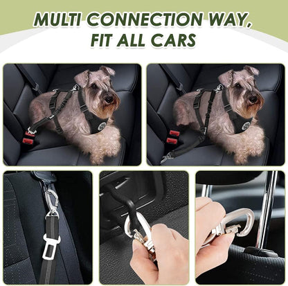 SlowTon Dog Seat Belt Harness for Car, Dog Car Harness Adjustable Mesh Breathable & Dog Seatbelt