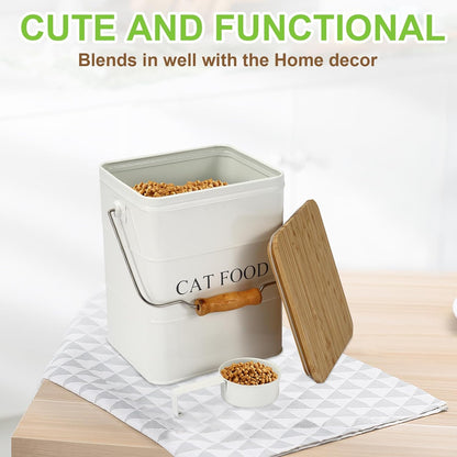 Cat Food storage container Cat Treats Jar,5~6 lb Metal food treats tin for Cat, pet snacks