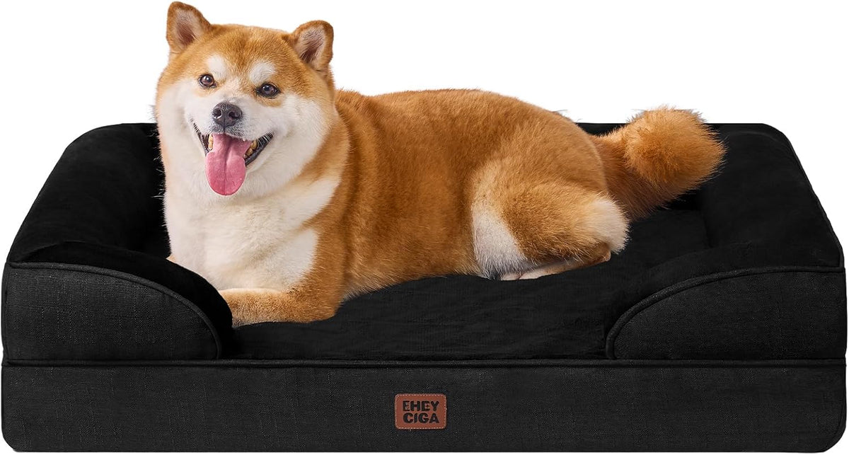 EHEYCIGA Orthopedic Dog Beds for Large Dogs, Waterproof Memory Foam Large Dog Bed with Sides