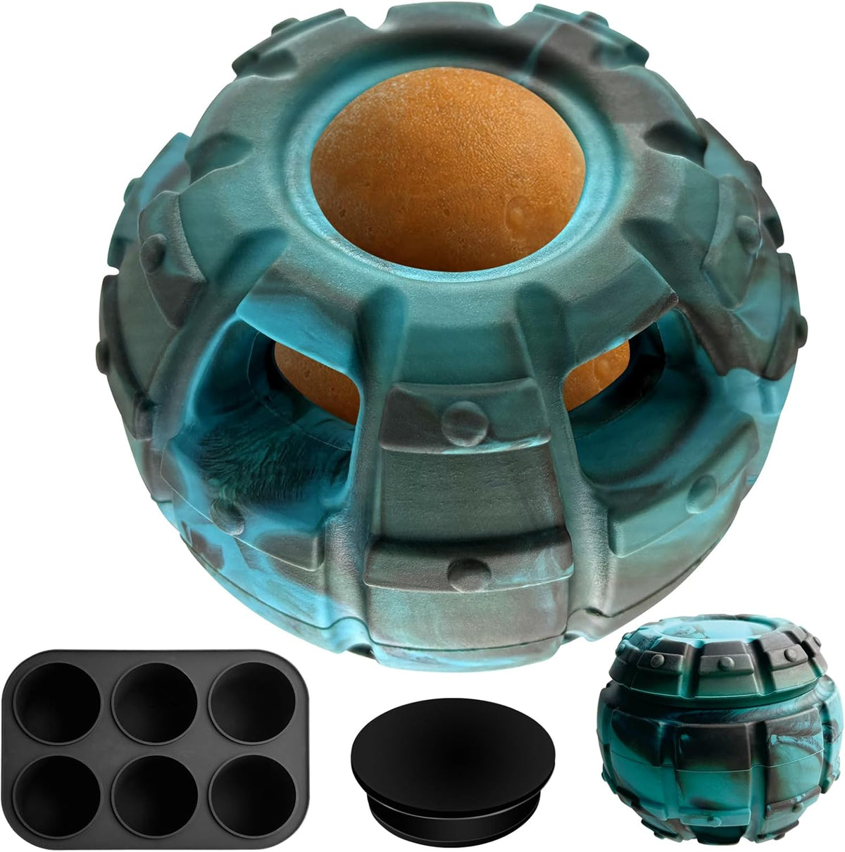 Yipetor Frozen Treat Dispensing Dog Toy - Large Chew Toy, Freezable Fillable Rubber, Reduces