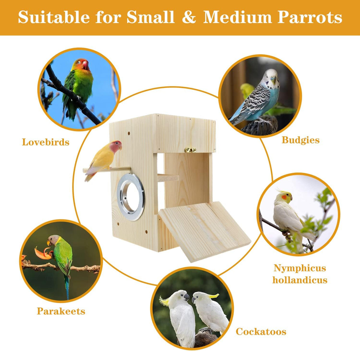 Bird Nest Box Parakeet Breeding Nest Box Bird Nest House Wooden Acrylic Transparent Breeding Box