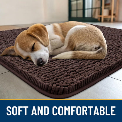 Smiry Dog Door Mat for Muddy Paws 47x32, Absorbs Moisture and Dirt Doormat, Non-Slip Washable Quick