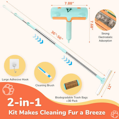 5 PCS Pet Hair Removal Tool, Roller Dog Hair Removers for Couch, Retractable Pet Hair Carpet
