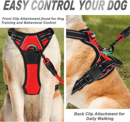 BARKBAY No Pull Dog Harness Front Clip Heavy Duty Reflective Easy Control Handle for Large Dog