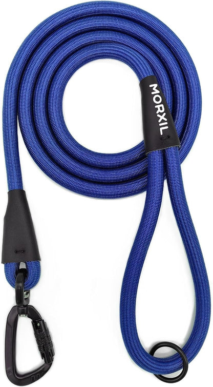 Rope Dog Leash, 4 ft Heavy Duty Dog Leash with Aviation Aluminum Auto Locking Carabiner, Strong