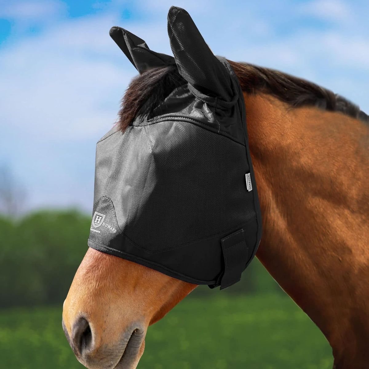 Harrison Howard UV-proof Multi-Function Fabrics Thick Fleece Padding Horse Fly Mask Half Face with