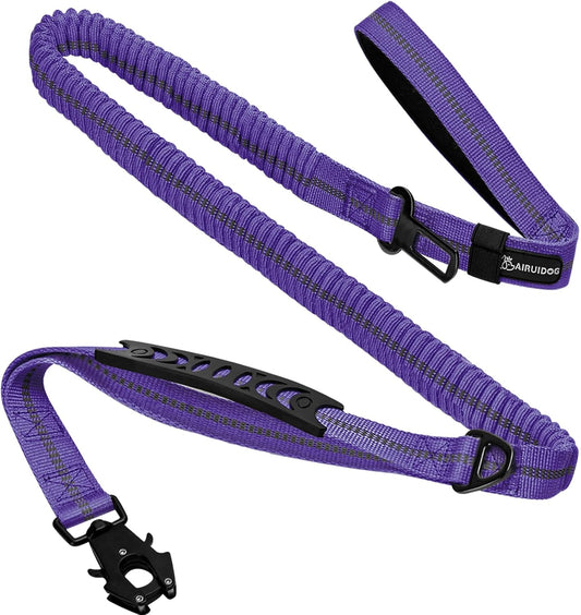 Heavy Duty Bungee Dog Leashes, 4-6FT Shock Absorbing Tactical Dog Leash with 2 Padded Handles