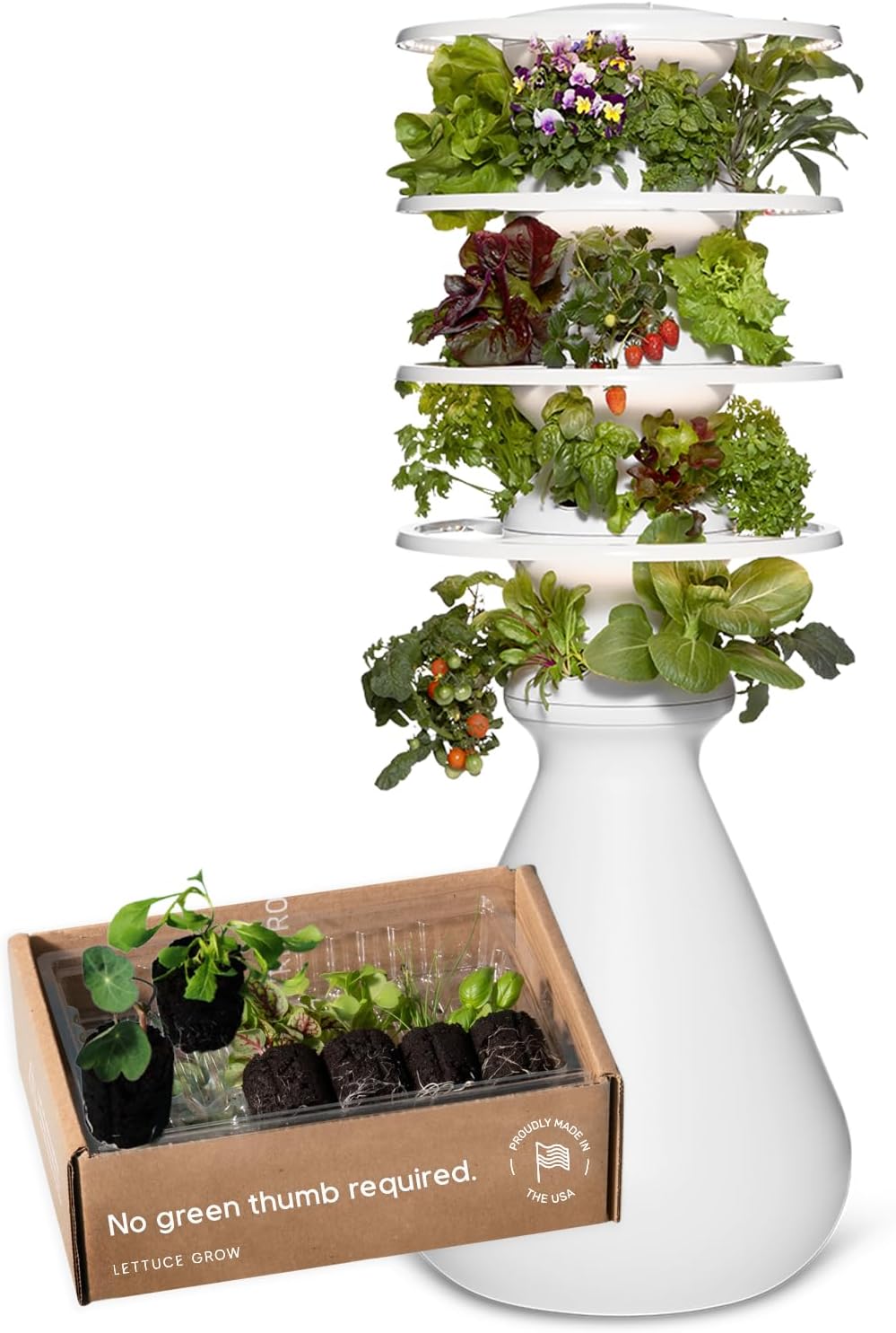 Farmstand Starter Kit with Glow Rings and 24 Seedling Credits | Medium Hydroponic Growing System