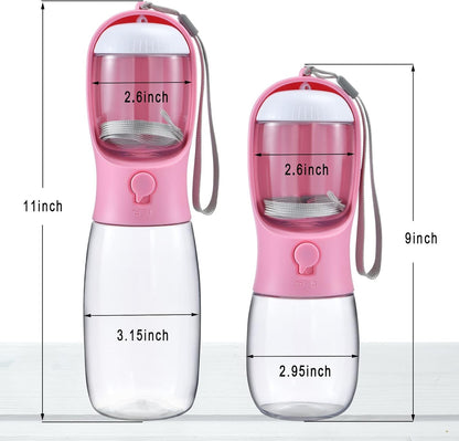 Dog Water Bottle with Food Container, Travel Puppy Water Bowl, Portable Pet Dispenser, Dog Stuff