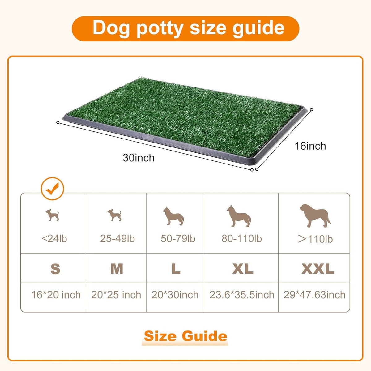 LOOBANI Dog Grass Pad with Tray - Dog Litter Box - Indoor Potty for Apartment and Patio Training