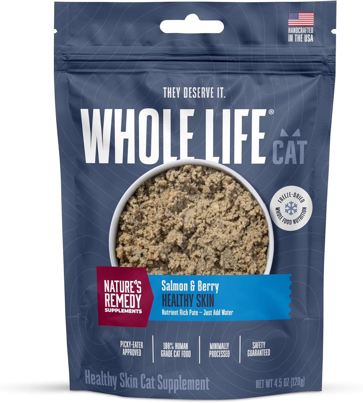 Whole Life Pet Healthy Skin and Coat Cat Supplements for Dry Skin, Allergy & Stomach Relief, Cat