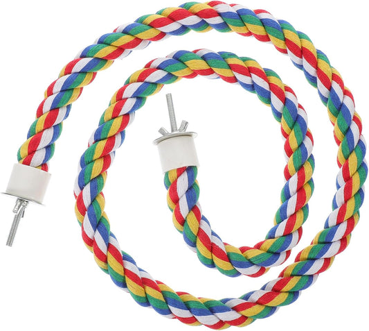 iplusmile Bird Rope Perches Toys for Parrots, Birdcage Spiral Swing Bungee Colorful Rope Toy for